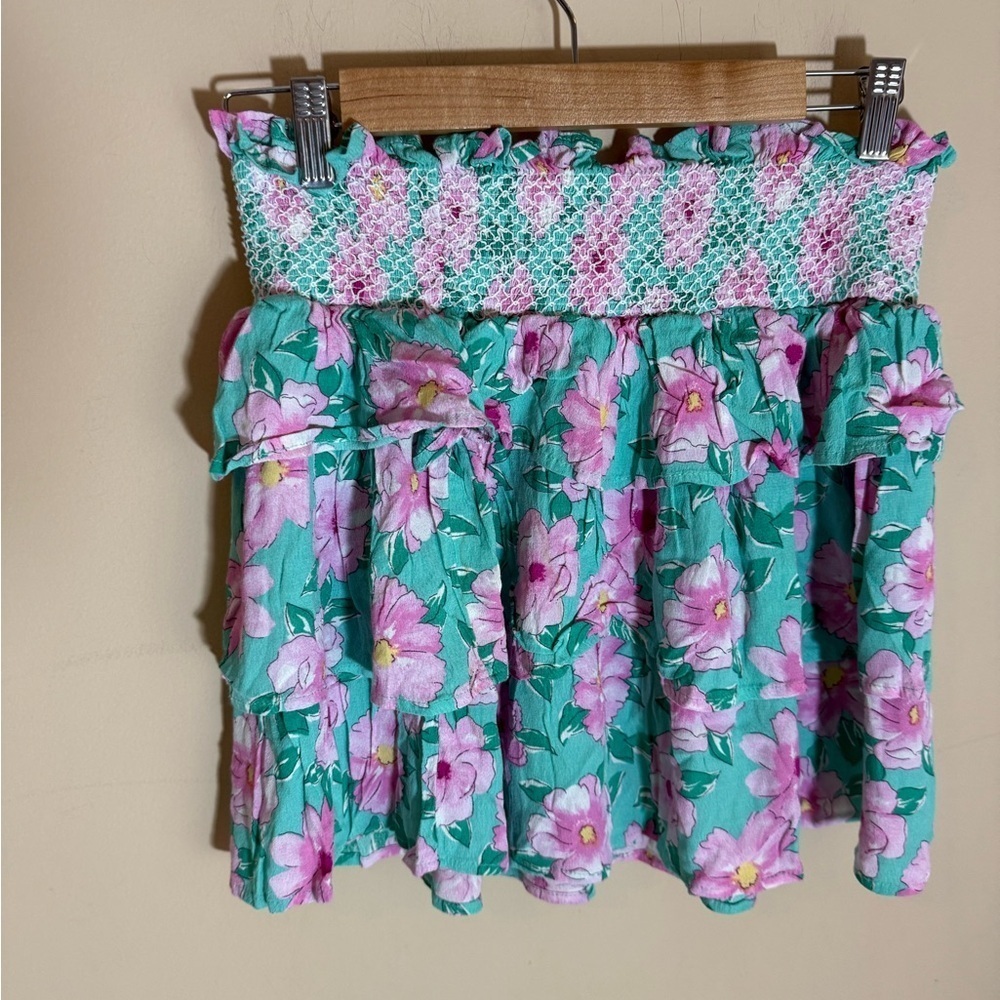 GB girls floral smocked mini skirt size XL